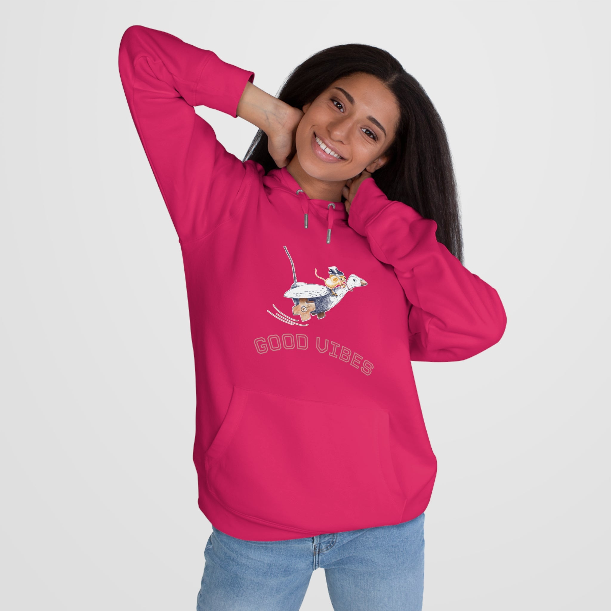 King Hoodie Adulte — Souris sur une Oie Good Vibes