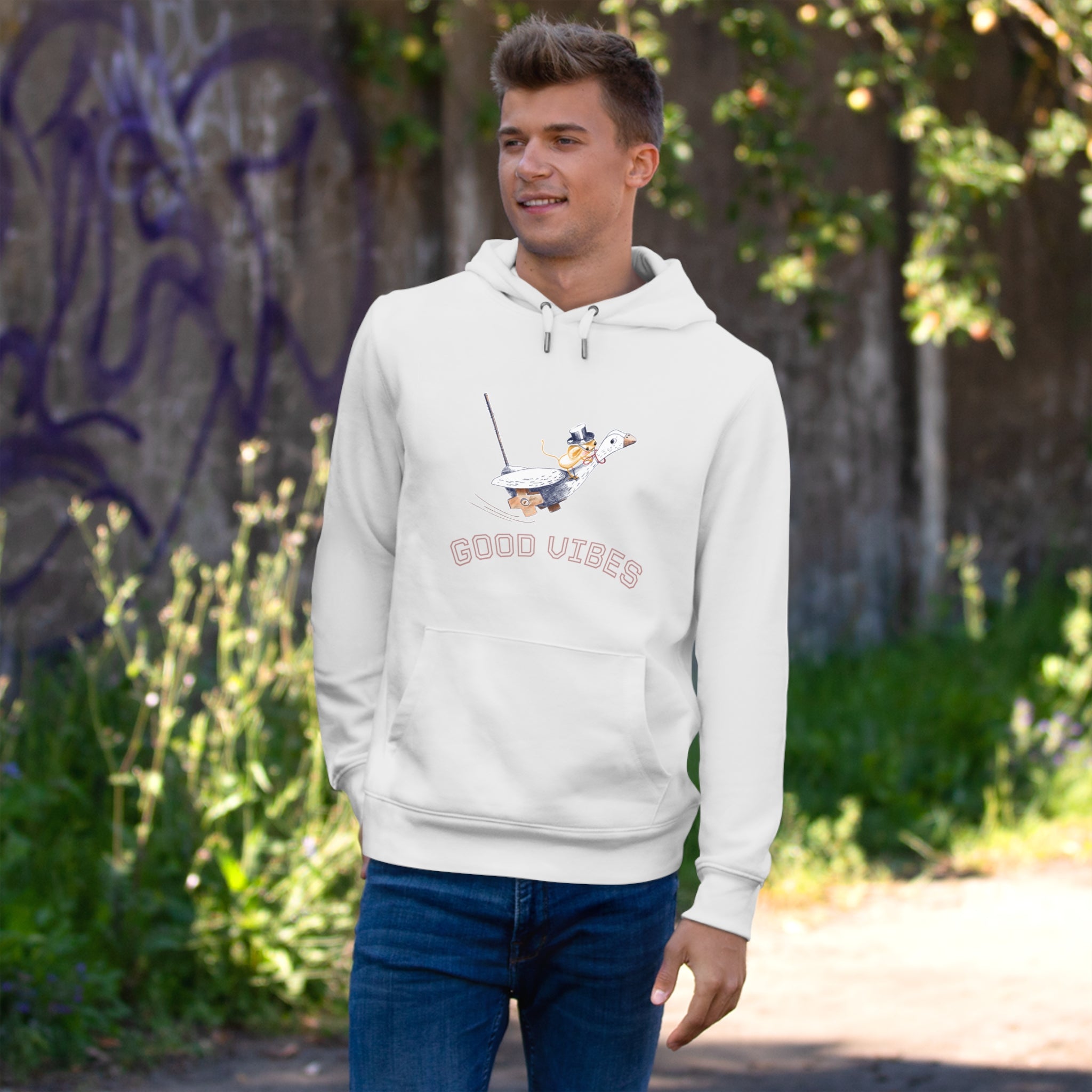 King Hoodie Adulte — Souris sur une Oie Good Vibes