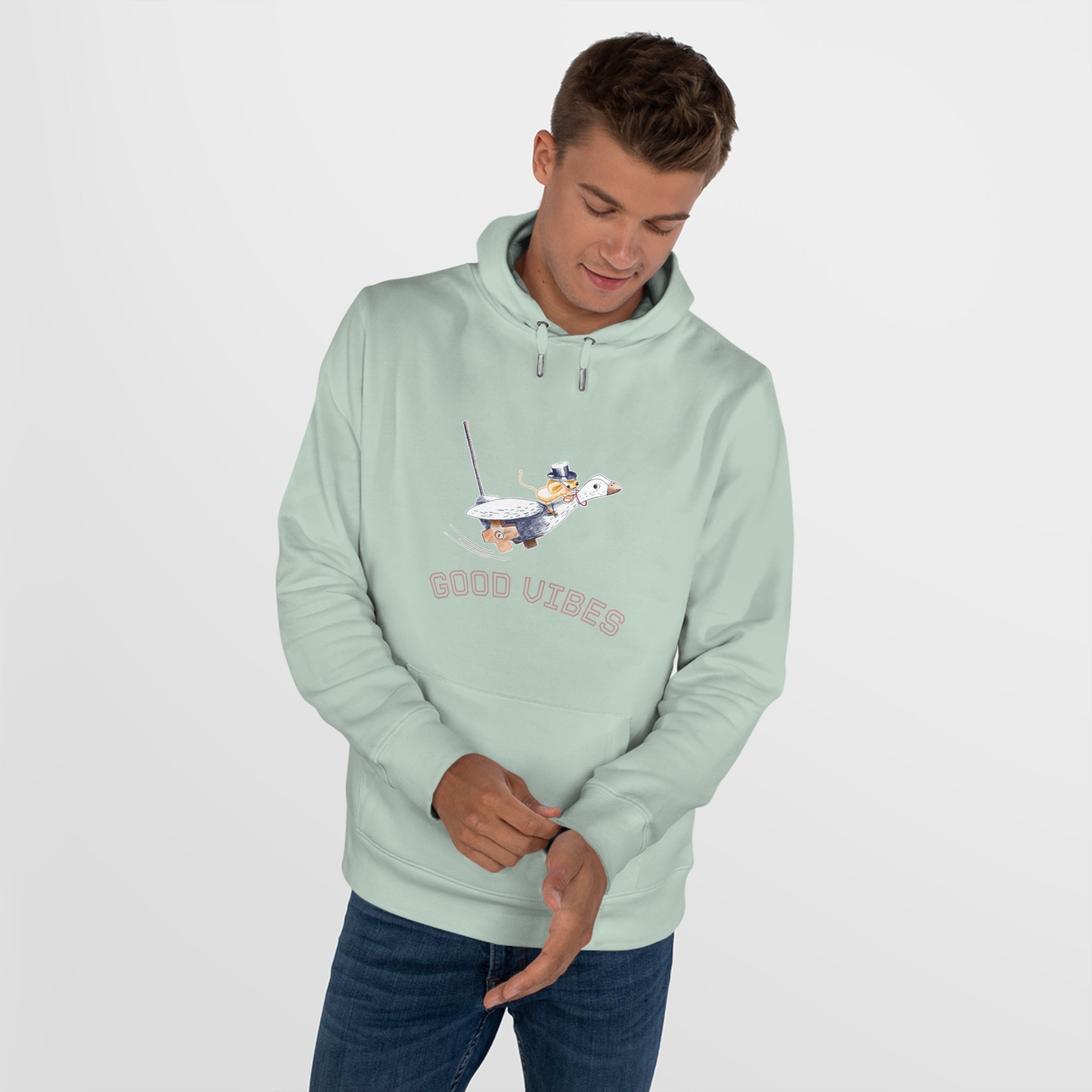 King Hoodie Adulte — Souris sur une Oie Good Vibes