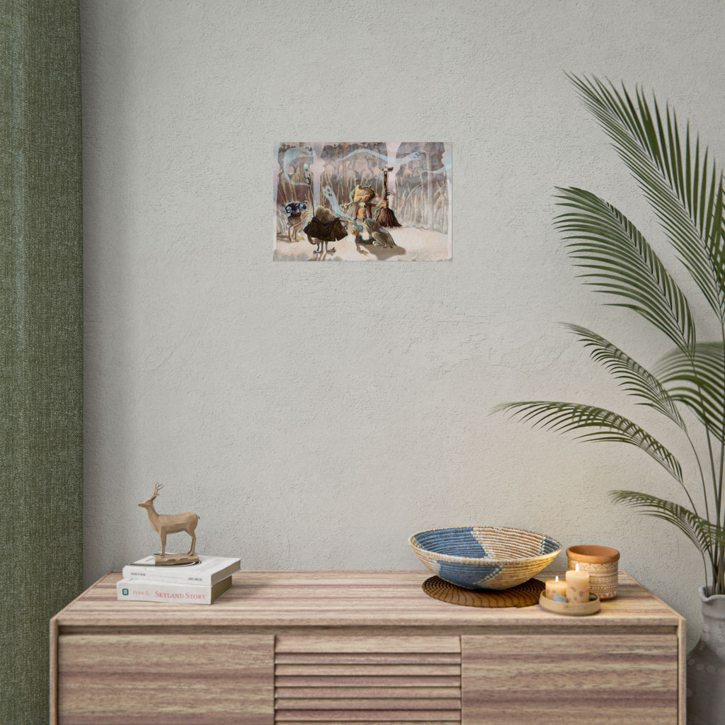 Mystical Frogs Witch Poster - Halloween Wall Decor