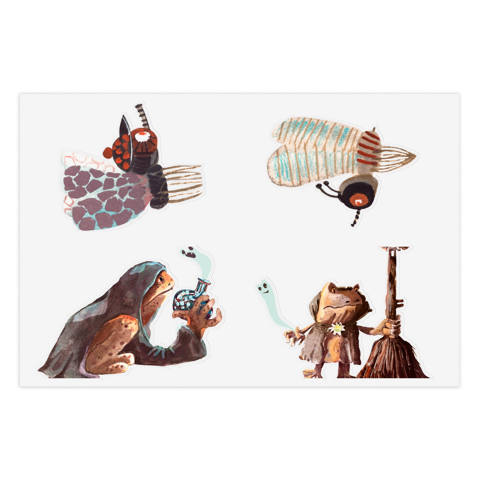 Planches Autocollants Créatures Fantaisistes