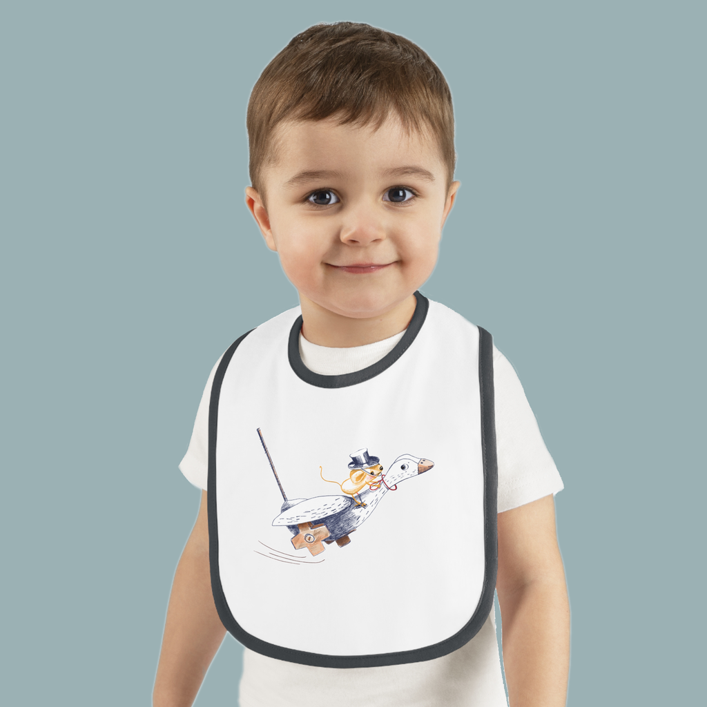 Bavoir bébé - Souris sur une oie