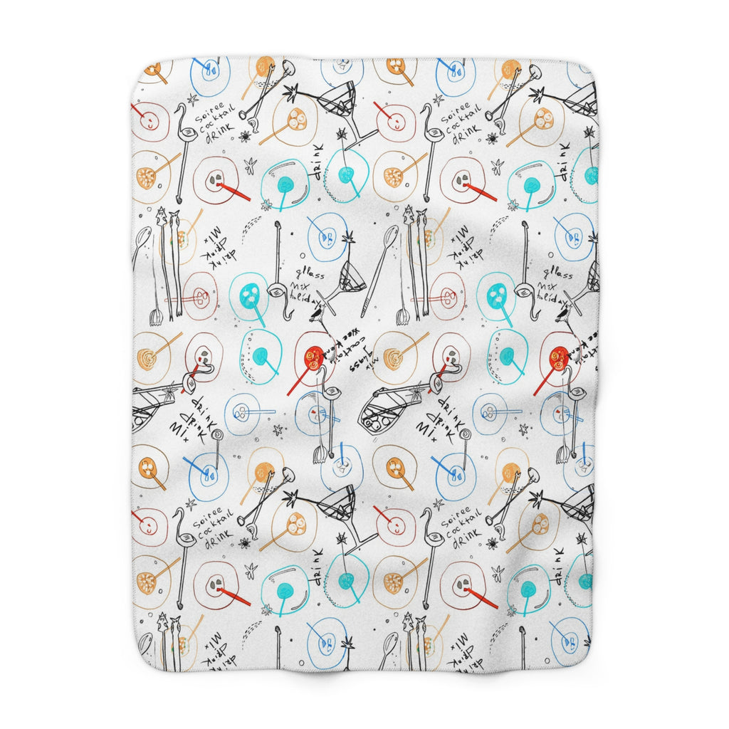 Plaid Sherpa Fleece Fête et Cocktails - Couverture Confort