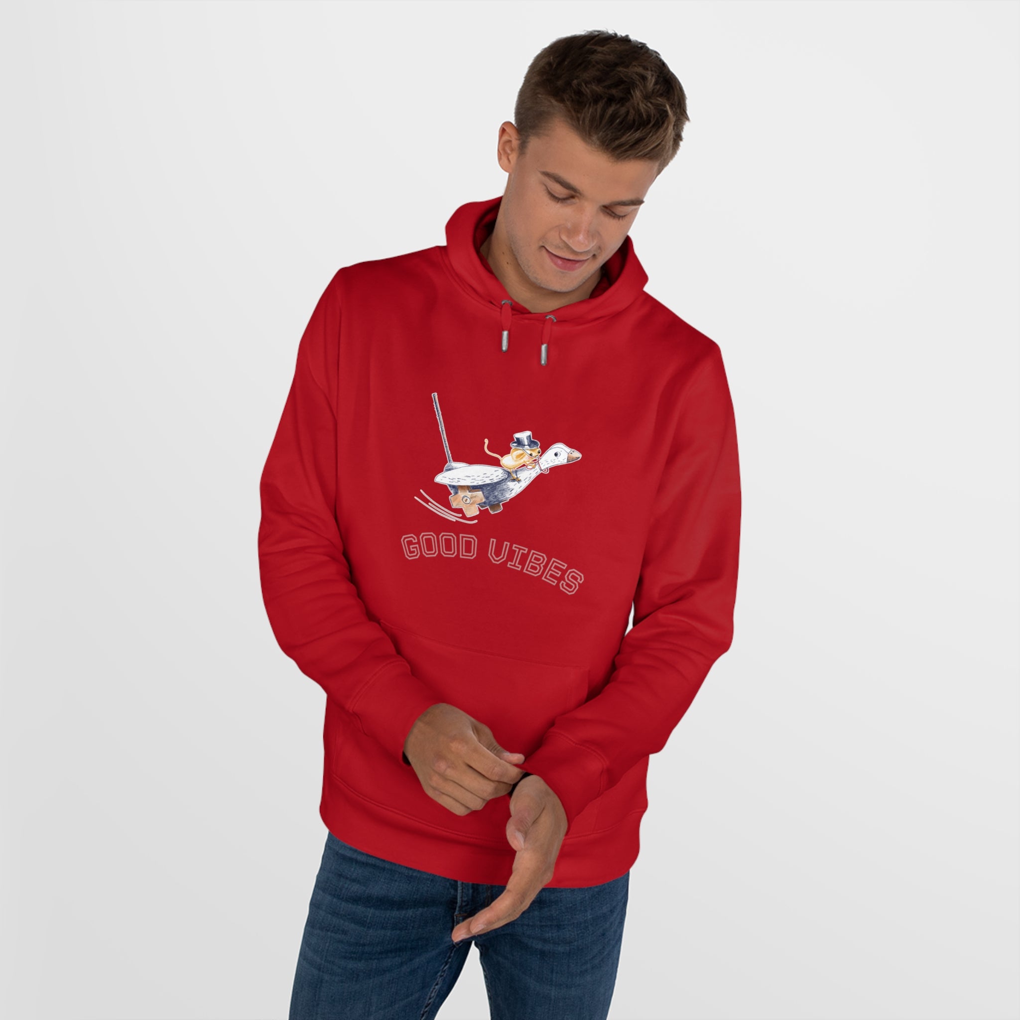 King Hoodie Adulte — Souris sur une Oie Good Vibes
