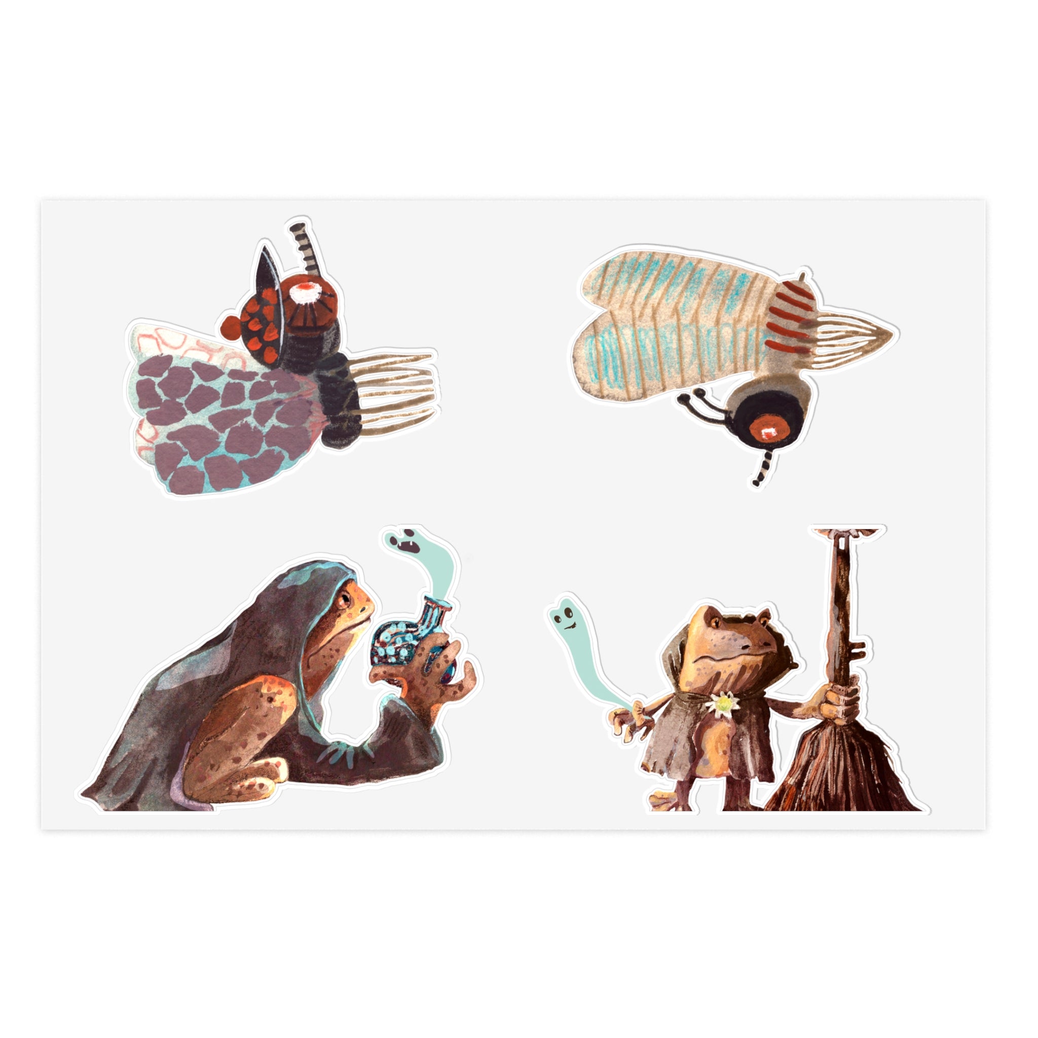 Planches Autocollants Créatures Fantaisistes