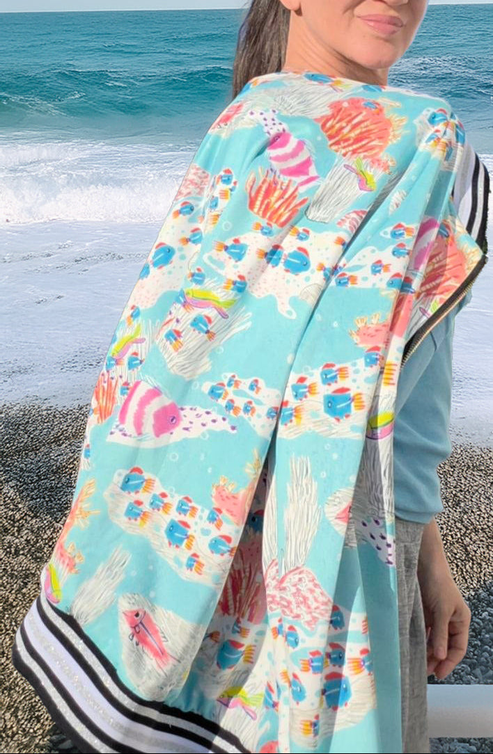 Veste Varsity Femme — Imprimé Récif Tropical