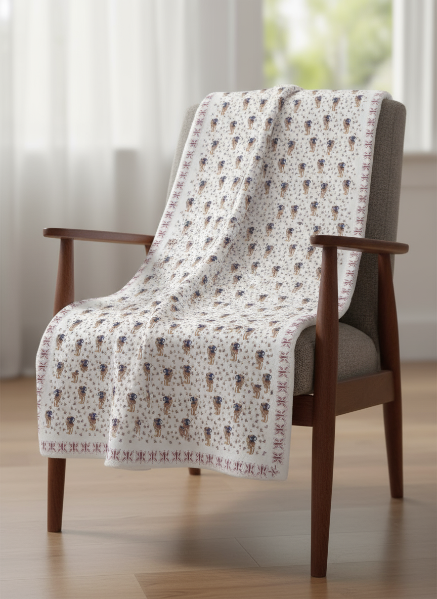 Couverture Sherpa Douillette avec Motif Grenouille Petite Sorcière