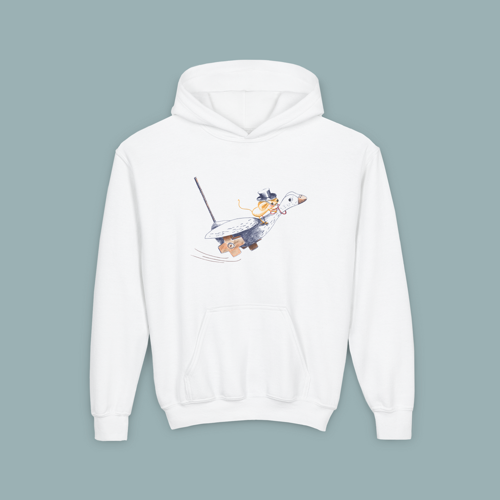 Hoodie jeune - Souris sur une oie