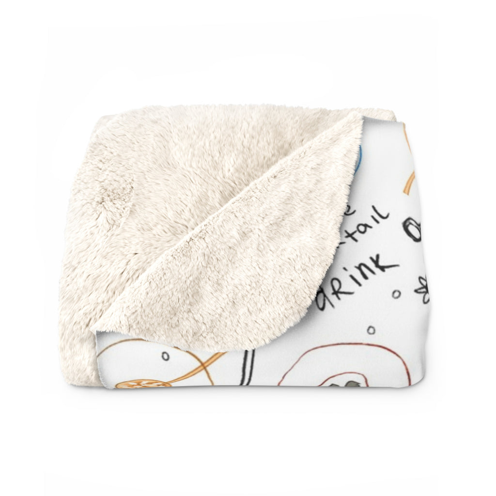 Plaid Sherpa Fleece Fête et Cocktails - Couverture Confort