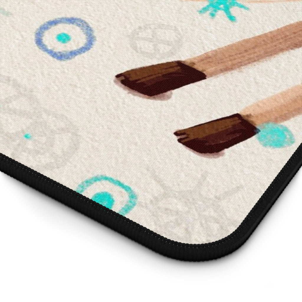 Tapis de Bureau Noël - Jeune Père Noël et Renne | Décoration Festive