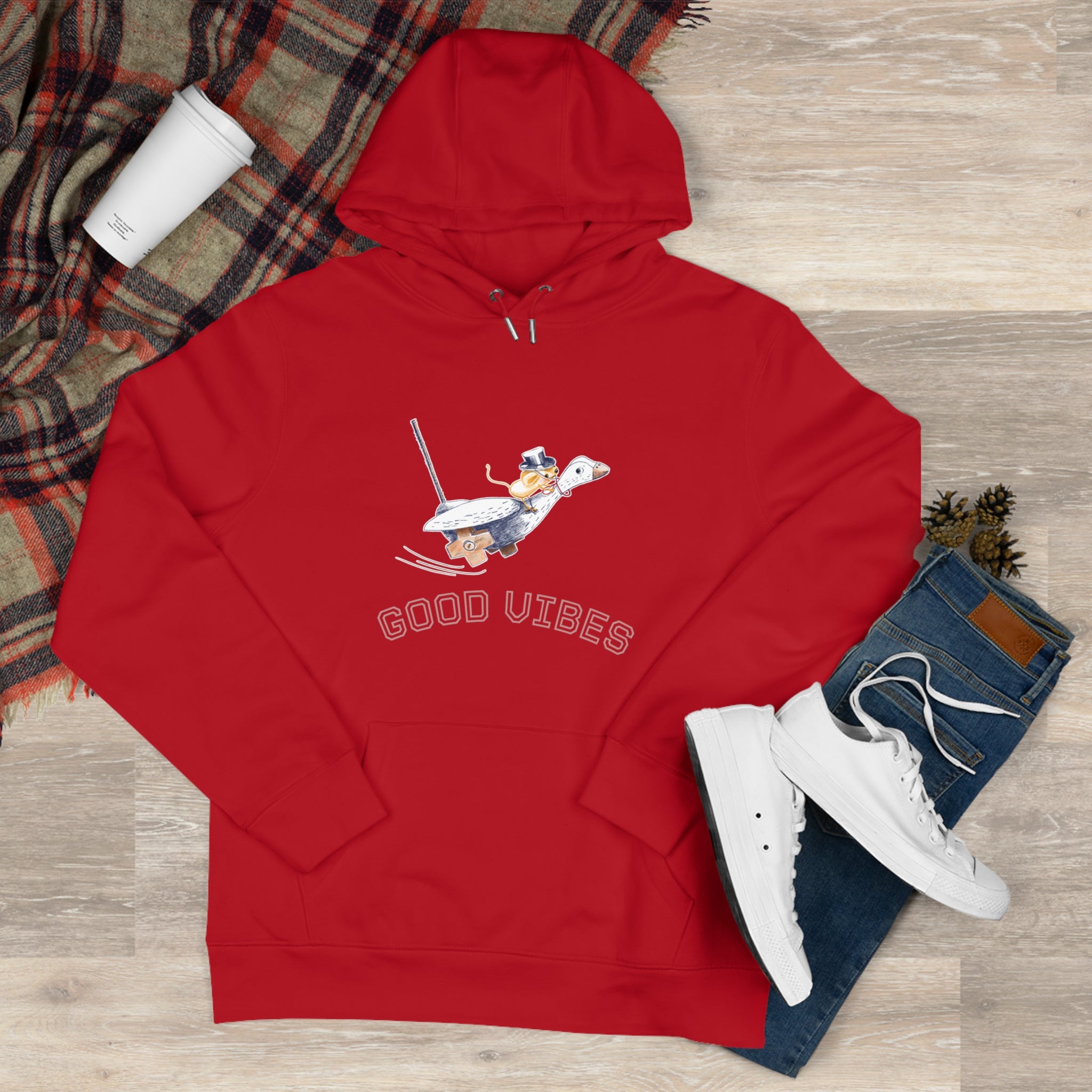 King Hoodie Adulte — Souris sur une Oie Good Vibes