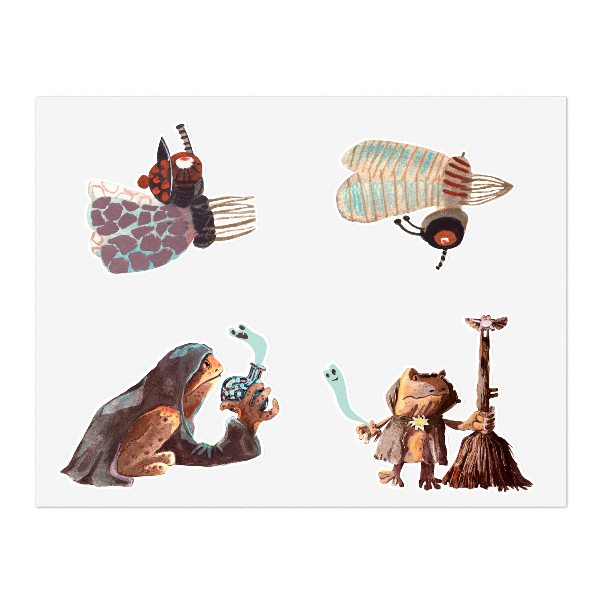 Planches Autocollants Créatures Fantaisistes