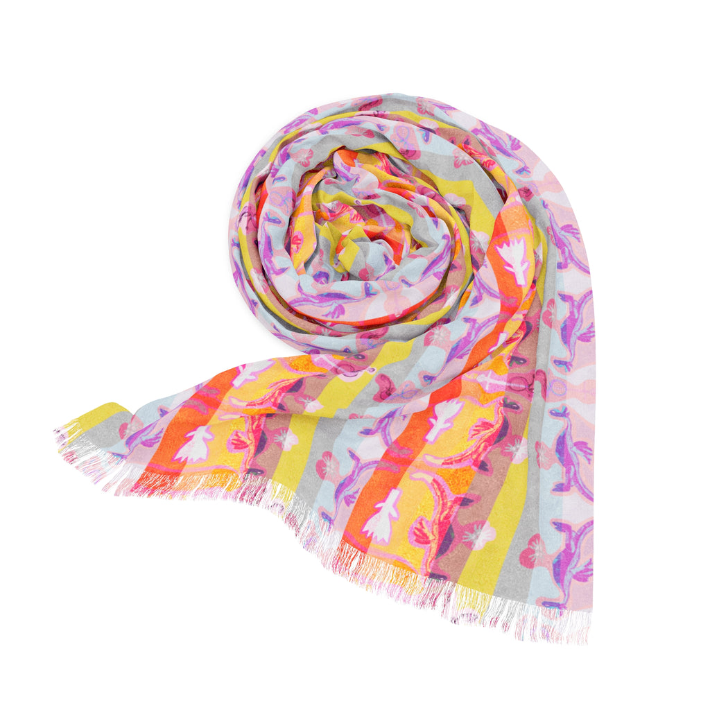 Écharpe Légère Flamants Roses - Accessoire Coloré Été