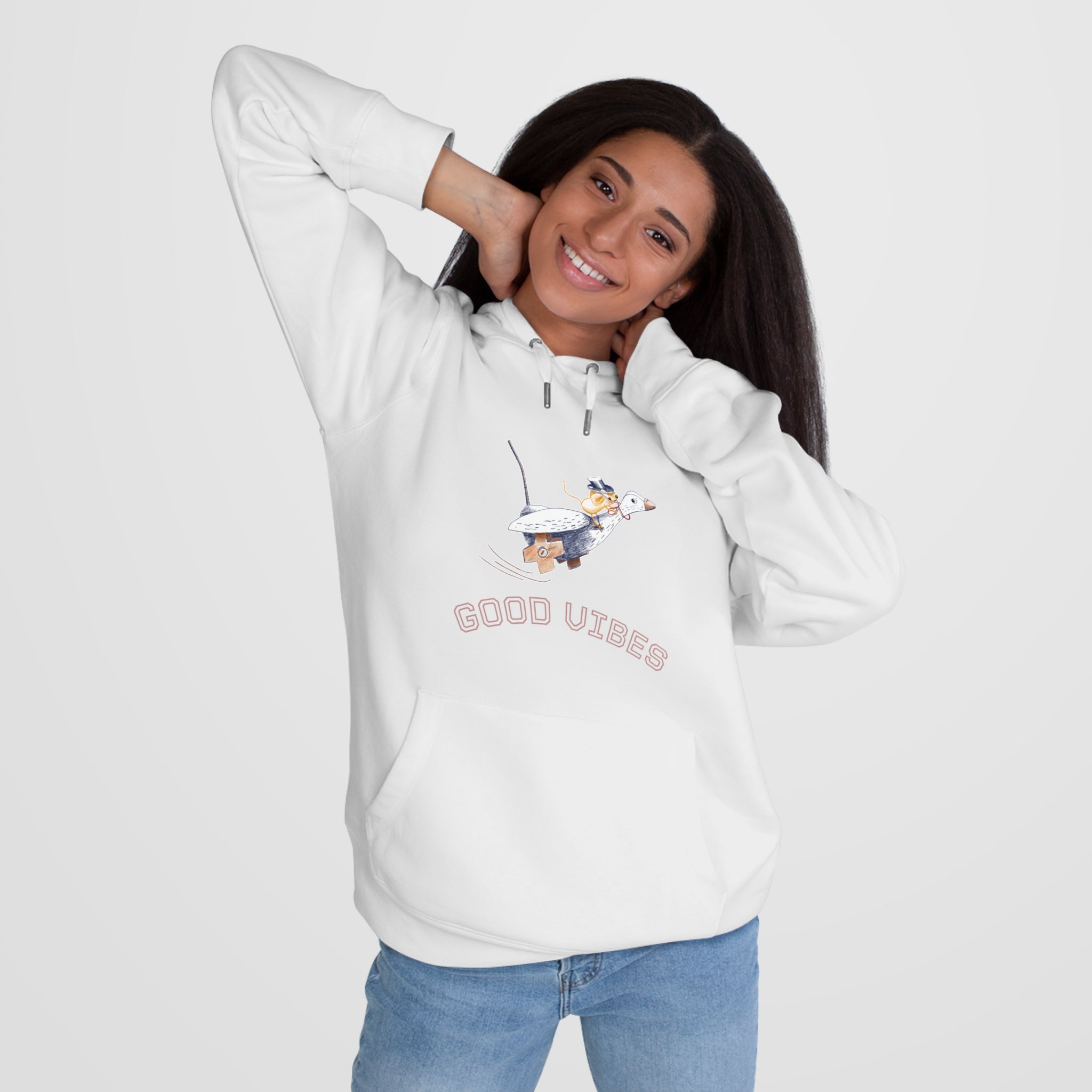 King Hoodie Adulte — Souris sur une Oie Good Vibes