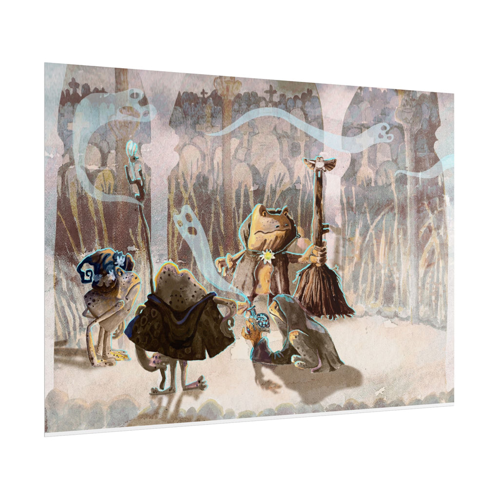 Mystical Frogs Witch Poster - Halloween Wall Decor