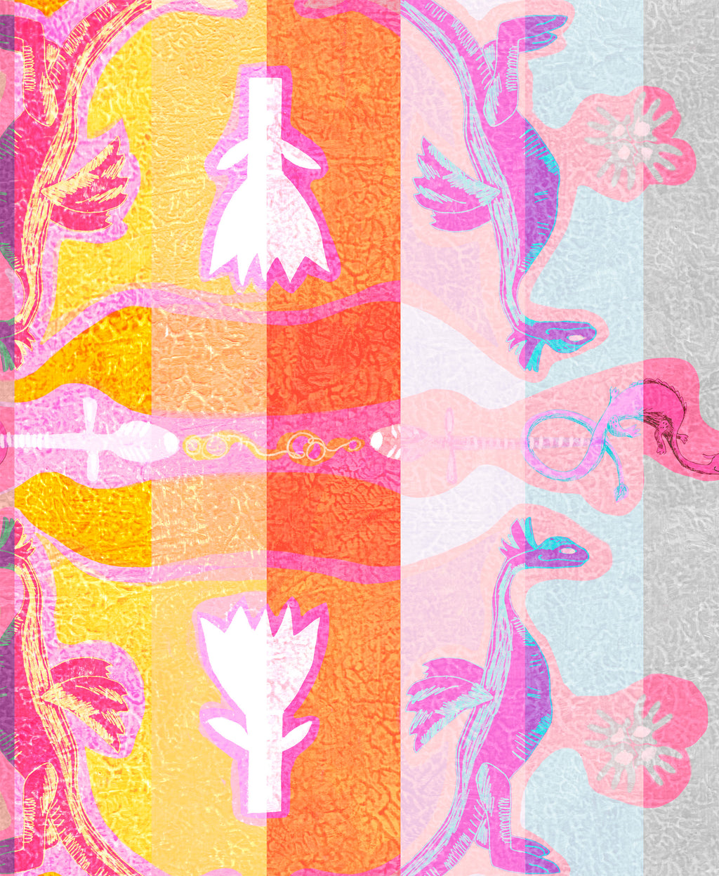 🆕 Dragons Arc-en-ciel - Motif Folk Numérique | Licence Commerciale