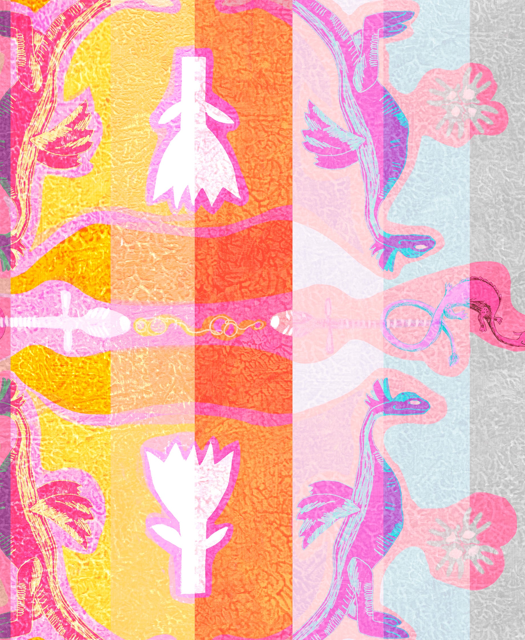 🆕 Dragons Arc-en-ciel - Motif Folk Numérique | Licence Commerciale